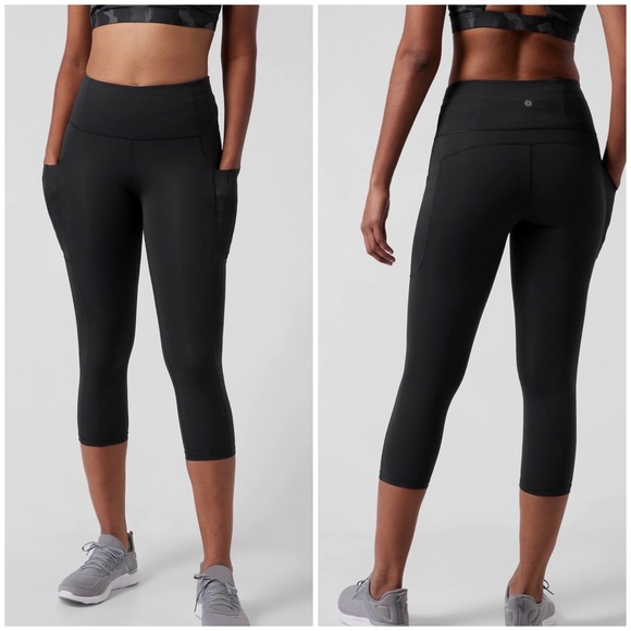 NWT Athleta Ultimate Stash II Capri Calf Length w Pockets “Golden Spark” Yellow - Picture 14 of 15